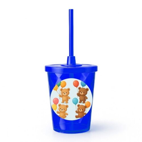 Copo Twister Personalizado 300ml Ursinhos com Balões