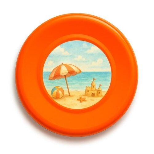 Disco de Arremesso Frisbee Mar e Praia Aquarela