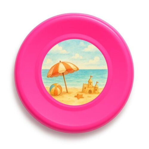 Disco de Arremesso Frisbee Mar e Praia Aquarela