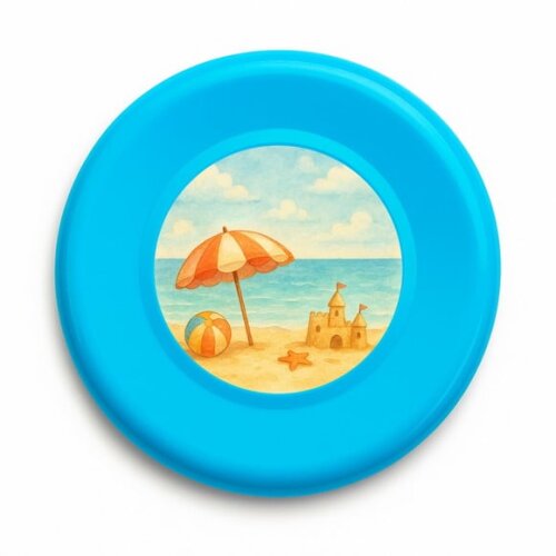 Disco de Arremesso Frisbee Mar e Praia Aquarela