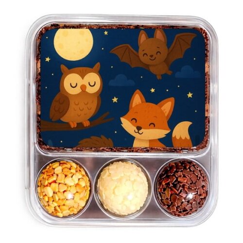 Embalagem Bolo Docinhos Personalizada Animais Noturnos