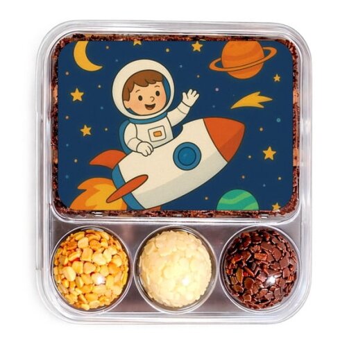Embalagem Bolo Docinhos Personalizada Aventura Espacial