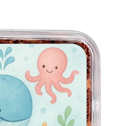 Embalagem Bolo Docinhos Personalizada Baleia Aquarela