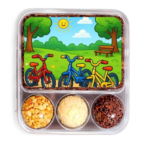 Embalagem Bolo Docinhos Personalizada Bicicletas Coloridas