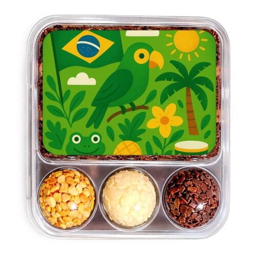 Embalagem Bolo Docinhos Personalizada Brasil Verde Amarelo