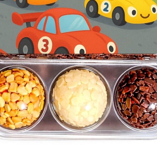 Embalagem Bolo Docinhos Personalizada Carros de Corridas