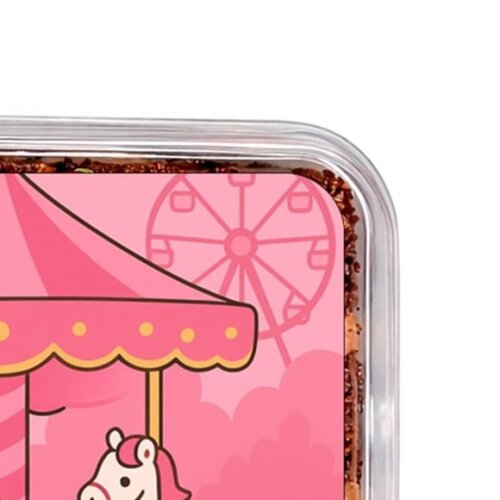 Embalagem Bolo Docinhos Personalizada Carrossel Rosa