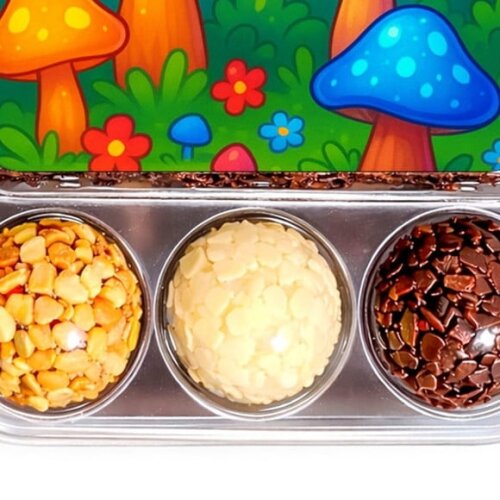 Embalagem Bolo Docinhos Personalizada Cogumelos Mágicos