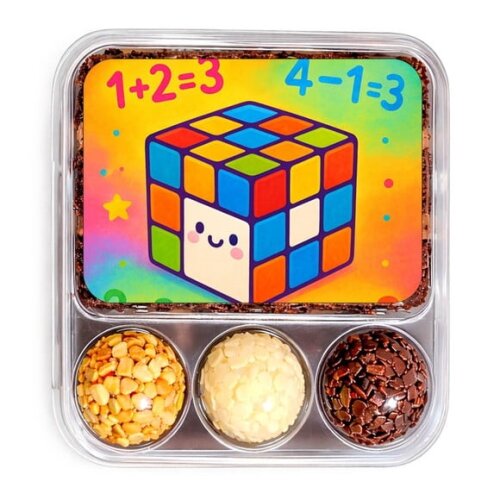 Embalagem Bolo Docinhos Personalizada Cubo Mágico