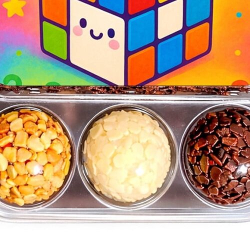 Embalagem Bolo Docinhos Personalizada Cubo Mágico