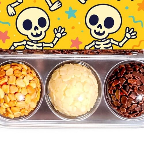 Embalagem Bolo Docinhos Personalizada Esqueletinhos Kids