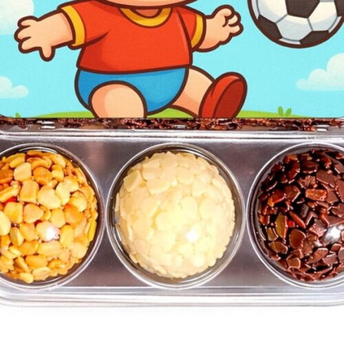 Embalagem Bolo Docinhos Personalizada Futebol Baby