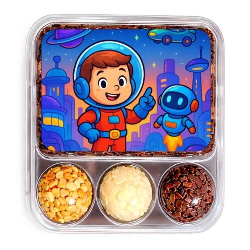 Embalagem Bolo Docinhos Personalizada Futurismo Infantil