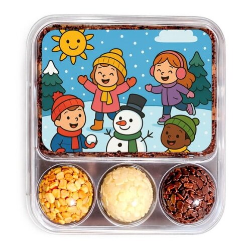 Embalagem Bolo Docinhos Personalizada Inverno Divertido