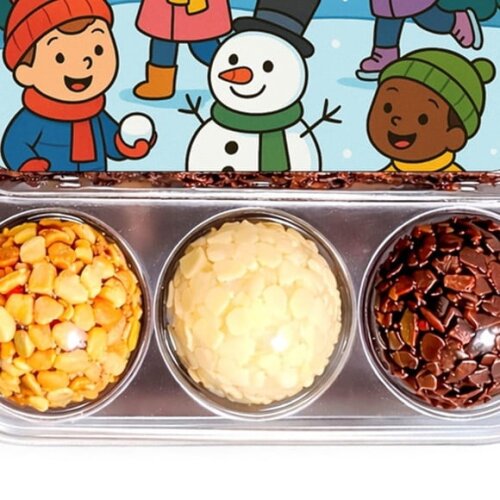 Embalagem Bolo Docinhos Personalizada Inverno Divertido