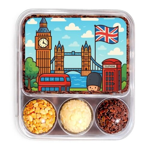 Embalagem Bolo Docinhos Personalizada Londres