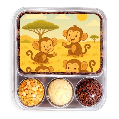 Embalagem Bolo Docinhos Personalizada Macaquinhos