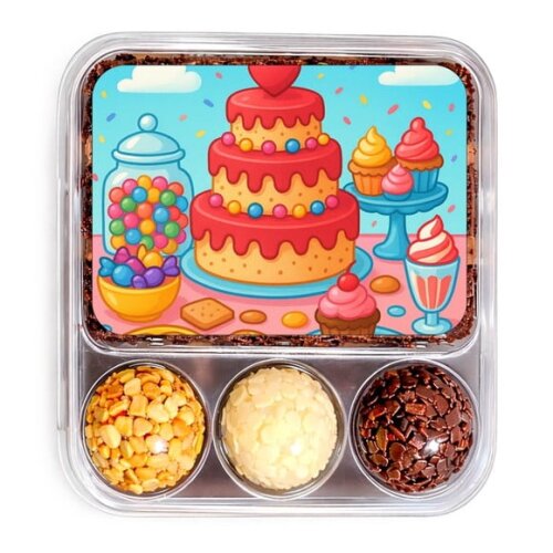 Embalagem Bolo Docinhos Personalizada Mesa Doces Coloridos