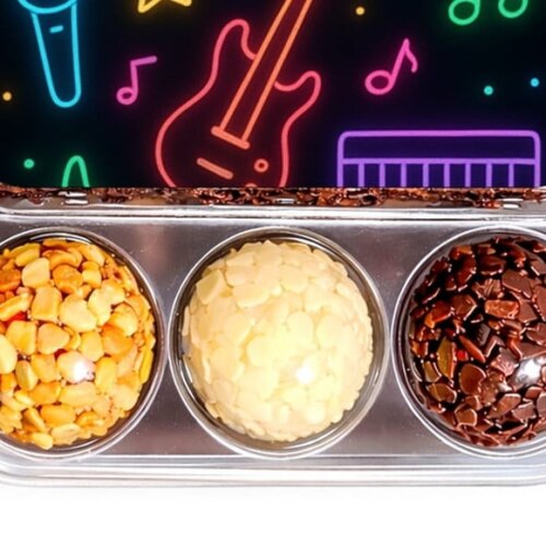 Embalagem Bolo Docinhos Personalizada Neon Musical