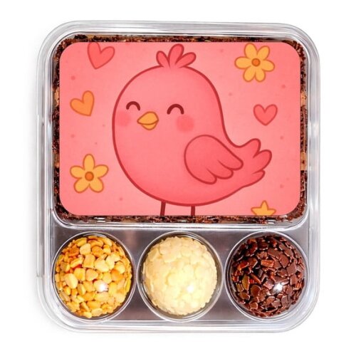 Embalagem Bolo Docinhos Personalizada Passarinho Rosa