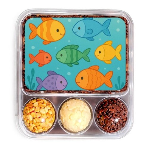Embalagem Bolo Docinhos Personalizada Peixinhos Coloridos