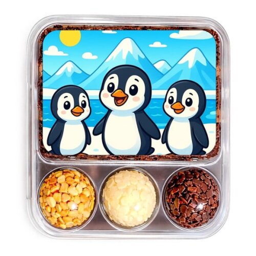 Embalagem Bolo Docinhos Personalizada Pinguins