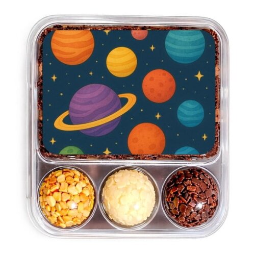 Embalagem Bolo Docinhos Personalizada Planetas Coloridos