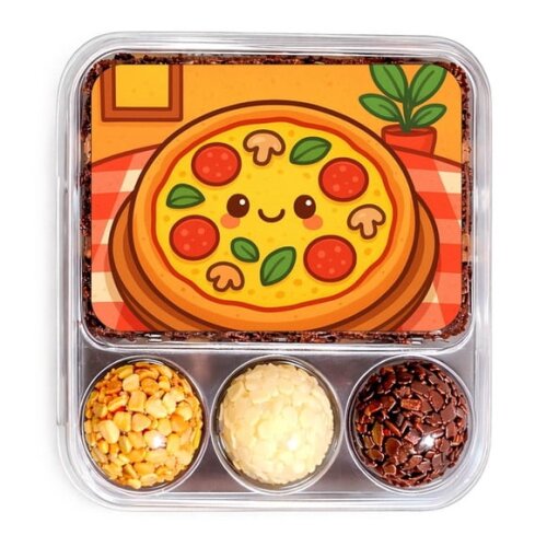 Embalagem Bolo Docinhos Personalizada Pizza Divertida