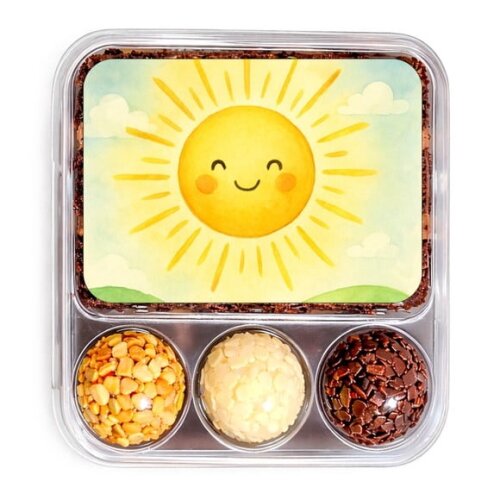 Embalagem Bolo Docinhos Personalizada Raio de Sol Aquarela