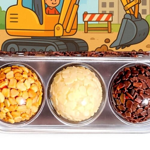 Embalagem Bolo Docinhos Personalizada Retroescavadeira