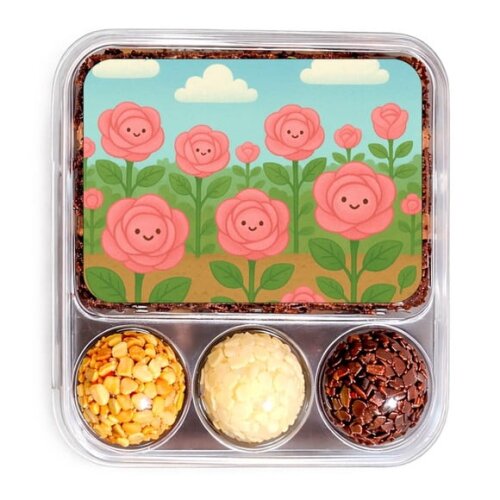 Embalagem Bolo Docinhos Personalizada Rosas Fofas