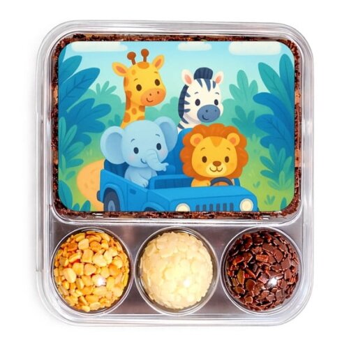 Embalagem Bolo Docinhos Personalizada Safari Azul