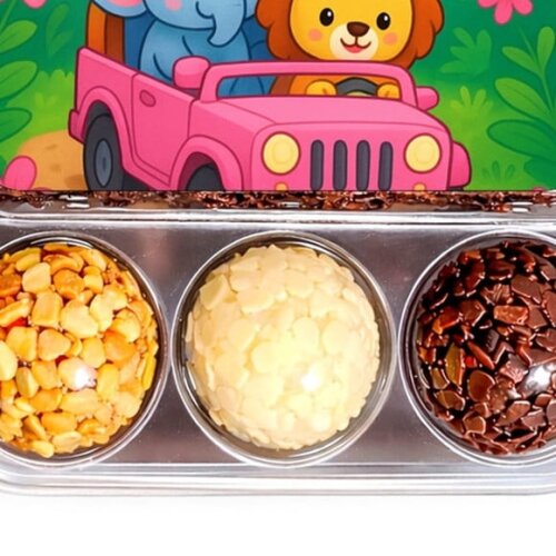 Embalagem Bolo Docinhos Personalizada Safari Rosa
