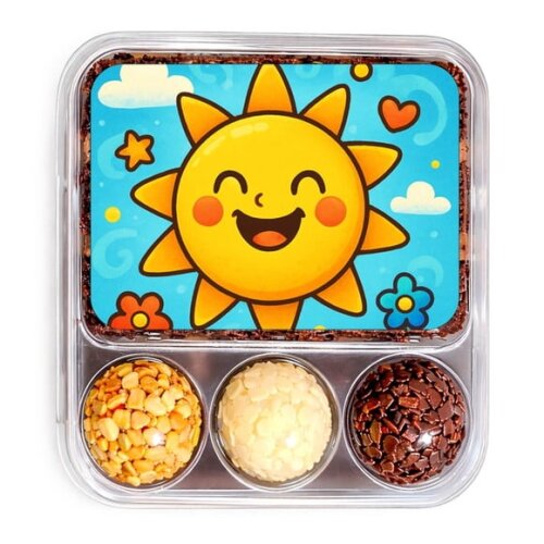 Embalagem Bolo Docinhos Personalizada Sol Sorridente