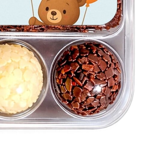 Embalagem Bolo Docinhos Personalizada Ursinhos com Balões