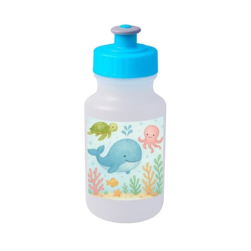 Garrafinha Squeeze Personalizada Baleia Aquarela