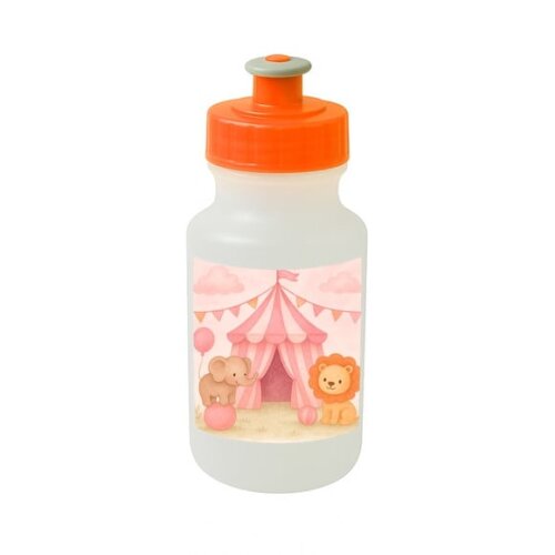 Garrafinha Squeeze Personalizada Circo Rosa Aquarela
