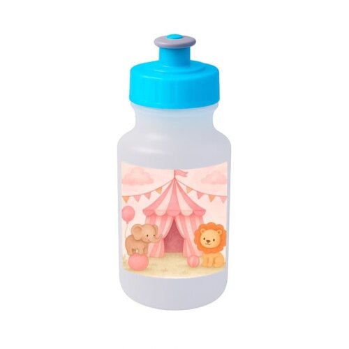Garrafinha Squeeze Personalizada Circo Rosa Aquarela