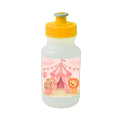 Garrafinha Squeeze Personalizada Circo Rosa Aquarela