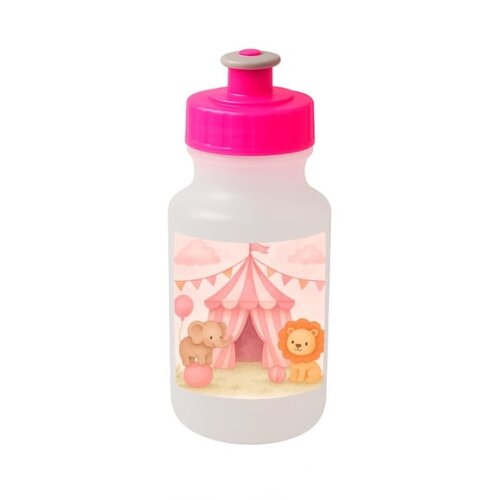 Garrafinha Squeeze Personalizada Circo Rosa Aquarela