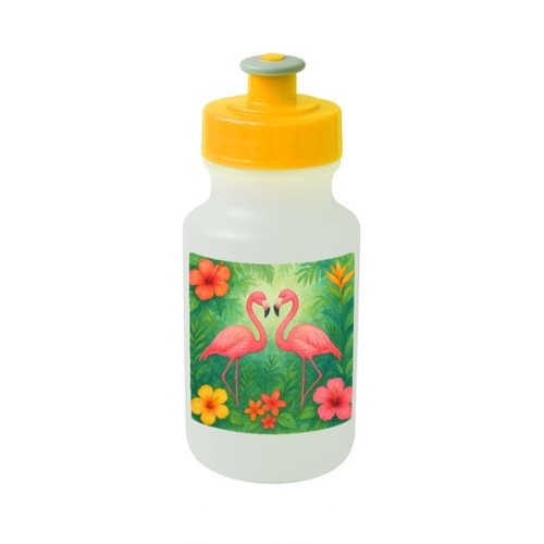 Garrafinha Squeeze Personalizada Flamingo Aquarela