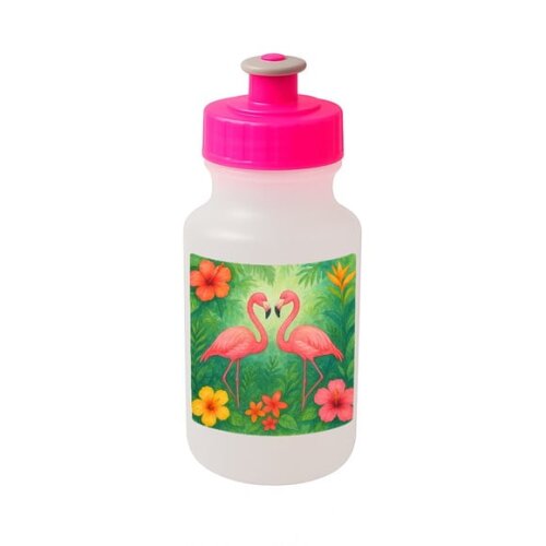 Garrafinha Squeeze Personalizada Flamingo Aquarela