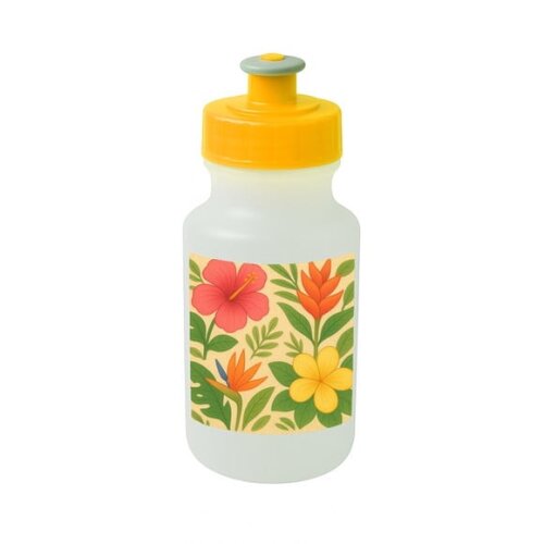 Garrafinha Squeeze Personalizada Flores Tropicais