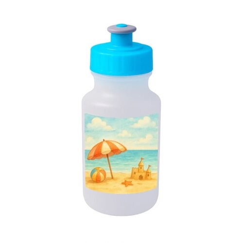 Garrafinha Squeeze Personalizada Mar e Praia Aquarela