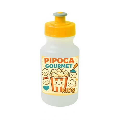 Garrafinha Squeeze Personalizada Pipoca Gourmet Kids