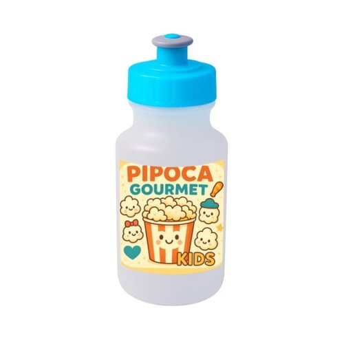 Garrafinha Squeeze Personalizada Pipoca Gourmet Kids