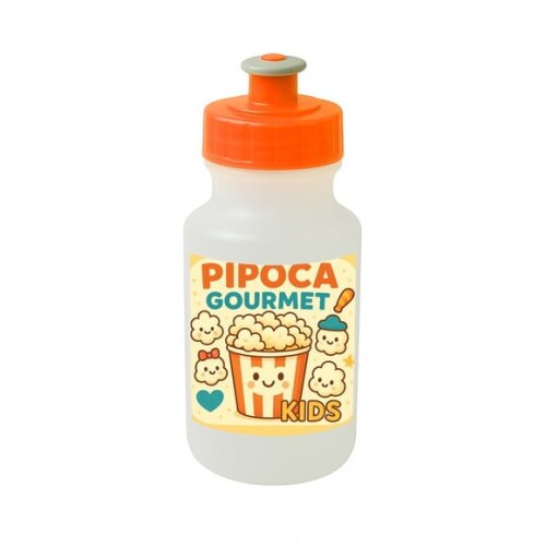 Garrafinha Squeeze Personalizada Pipoca Gourmet Kids