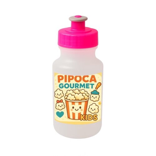 Garrafinha Squeeze Personalizada Pipoca Gourmet Kids