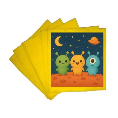 Guardanapo de Papel Personalizado Alienígenas Fofos
