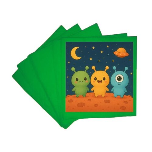 Guardanapo de Papel Personalizado Alienígenas Fofos